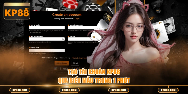 Tạo tài khoản KP88 qua biểu mẫu trong 1 phút